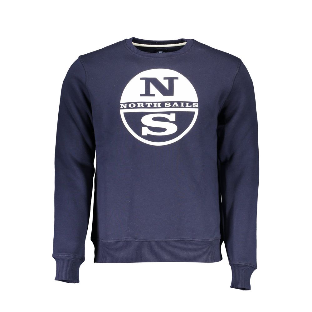 North Sails Blue Cotton Men Sweater Mens Sweater