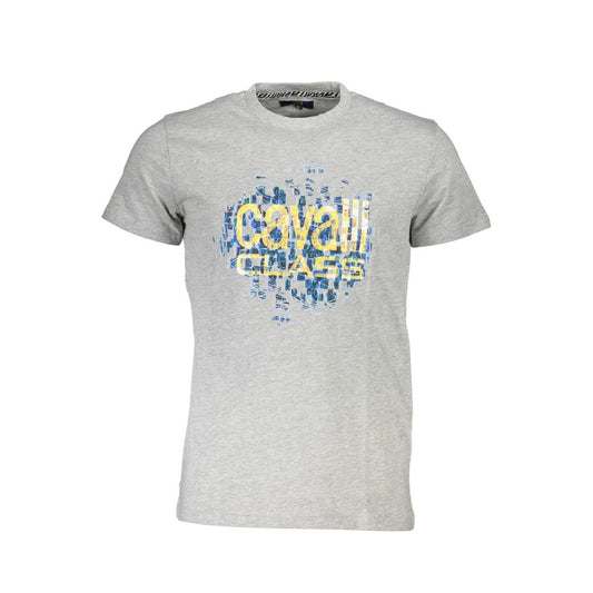Cavalli Class Gray Cotton Men T-Shirt