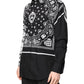 Dolce & Gabbana Black White Bandana MARTINI Men Dress Shirt