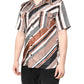 Dolce & Gabbana Multicolor Striped Silk Short Sleeves Shirt