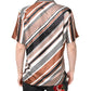 Dolce & Gabbana Multicolor Striped Silk Short Sleeves Shirt