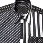 Dolce & Gabbana Black White Stripe Button Down Casual Shirt