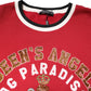 Dolce & Gabbana Red Sequin Knit Pullover Sweatshirt Sweater