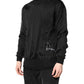 Dolce & Gabbana Black Logo Knitted Crewneck Pullover Sweater