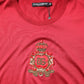 Dolce & Gabbana Red Silk DG Crown Logo Short Sleeve T-shirt