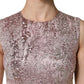 Dolce & Gabbana Pink Jacquard Sleeveless Sheath Mini Dress