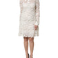 Dolce & Gabbana White Floral Lace Long Sleeves Shift Dress