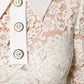 Dolce & Gabbana White Floral Lace Long Sleeves Shift Dress