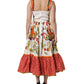 Dolce & Gabbana White Vegetables Sleeveless A-line Midi Dress