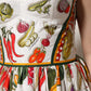 Dolce & Gabbana White Vegetables Sleeveless A-line Midi Dress