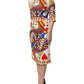 Dolce & Gabbana White Queen Of Heart Short Sleeve Midi Dress