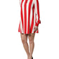 Dolce & Gabbana White Red Stripes Long Sleeves Mini Dress