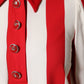 Dolce & Gabbana White Red Stripes Long Sleeves Mini Dress