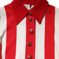 Dolce & Gabbana White Red Stripes Long Sleeves Mini Dress
