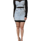Dolce & Gabbana Black Blue Long Sleeves Denim Mini Dress
