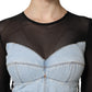 Dolce & Gabbana Black Blue Long Sleeves Denim Mini Dress