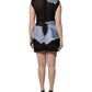 Dolce & Gabbana Black Blue Sleeveless Denim Mini Dress