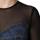 Dolce & Gabbana Black Blue Long Sleeves Denim Mini Dress