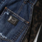 Dolce & Gabbana Black Blue Long Sleeves Denim Mini Dress