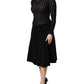 Dolce & Gabbana Black Cashmere Long Sleeves A-line Midi Dress
