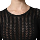 Dolce & Gabbana Black Cashmere Long Sleeves A-line Midi Dress