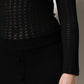 Dolce & Gabbana Black Cashmere Long Sleeves A-line Midi Dress