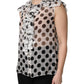 Dolce & Gabbana White Black Polka Dot Cotton Sleeveless Top