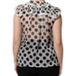 Dolce & Gabbana White Black Polka Dot Cotton Sleeveless Top