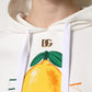 Dolce & Gabbana Ivory Cotton Printed Hooded Pullover Sweater