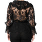 Dolce & Gabbana Black Cotton Floral Lace Women Blouse Top