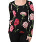 Dolce & Gabbana Black Floral Long Sleeve Women Blouse Top
