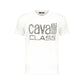 Cavalli Class White Cotton Men T-Shirt