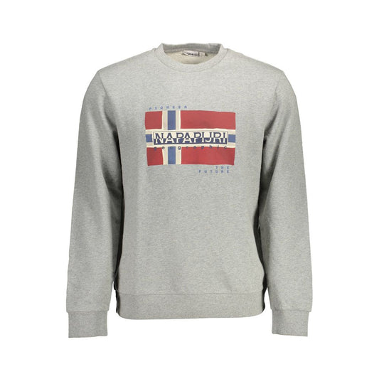 Napapijri Gray Cotton Men Sweater Mens Sweater