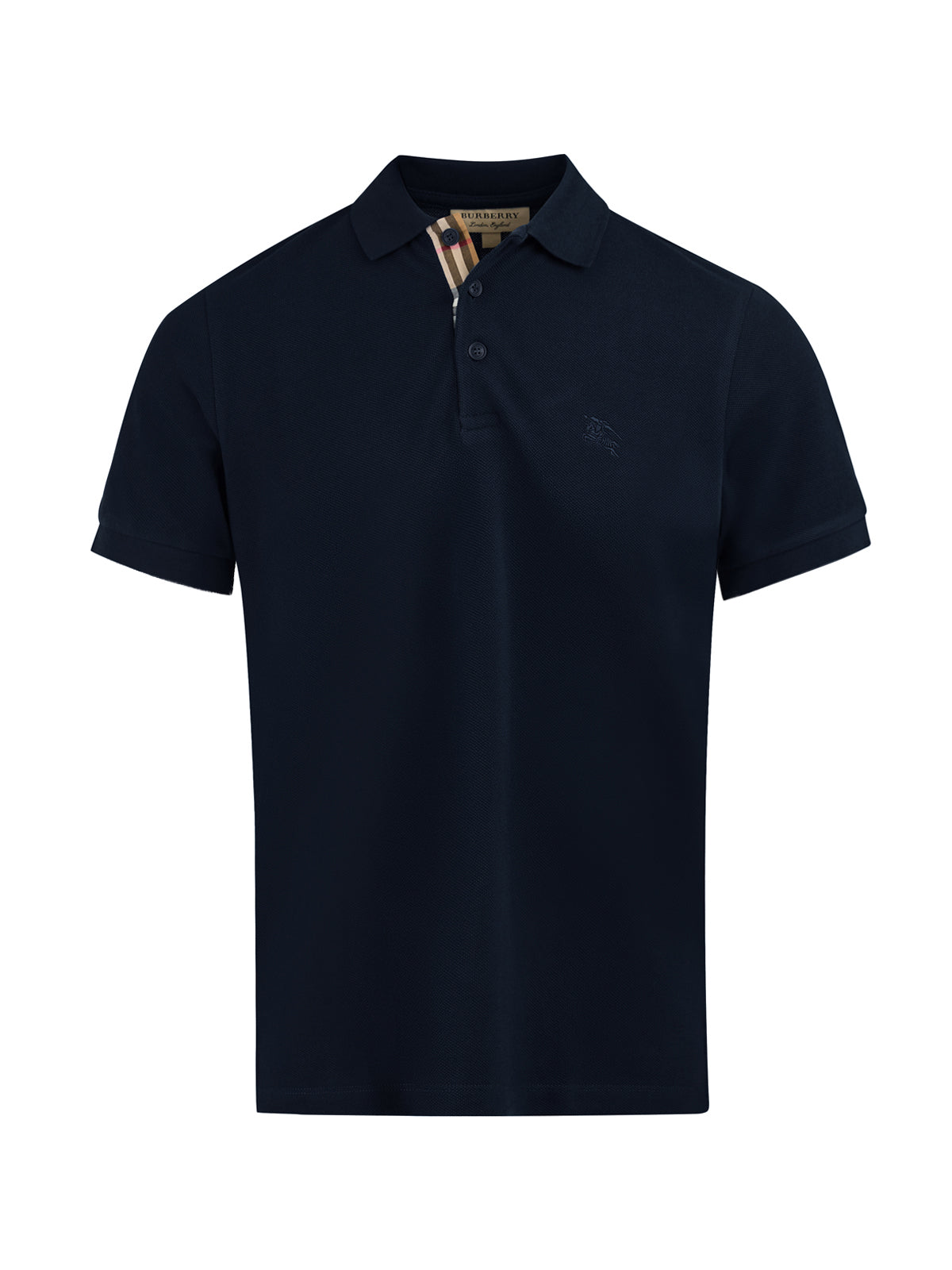 Burberry Navy Blue Cotton Collared Polo Shirt Mens T-Shirt