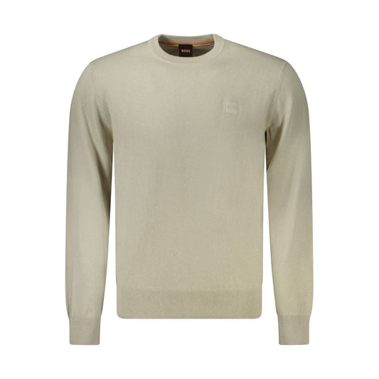 Hugo Boss Beige Cotton Men Sweater Mens Sweater