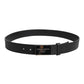 Dolce & Gabbana Black Classic Silver Metal Logo Buckle Belt