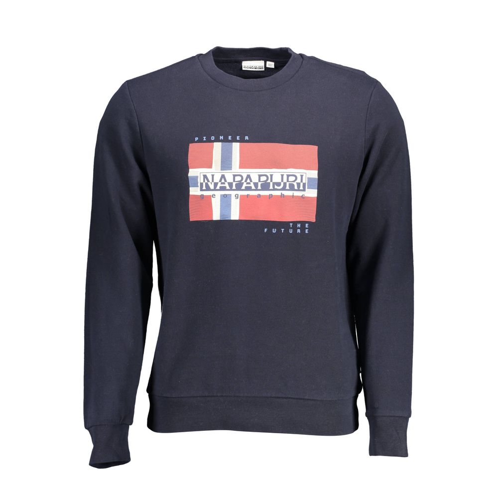 Napapijri Blue Cotton Men Sweater Mens Sweater