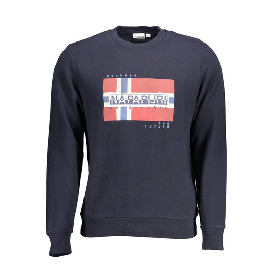 Napapijri Blue Cotton Men Sweater Mens Sweater