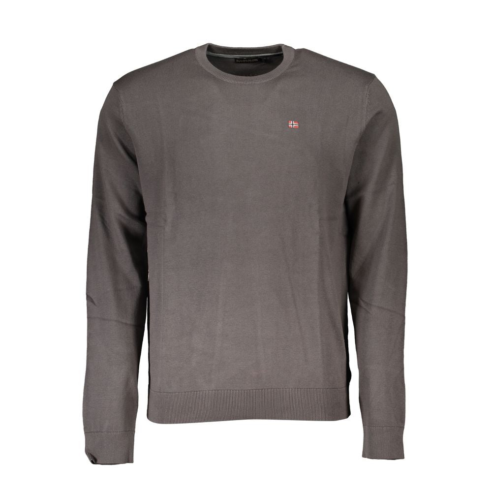Napapijri Gray Cotton Men Sweater Mens Sweater
