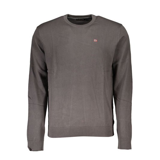 Napapijri Gray Cotton Men Sweater Mens Sweater