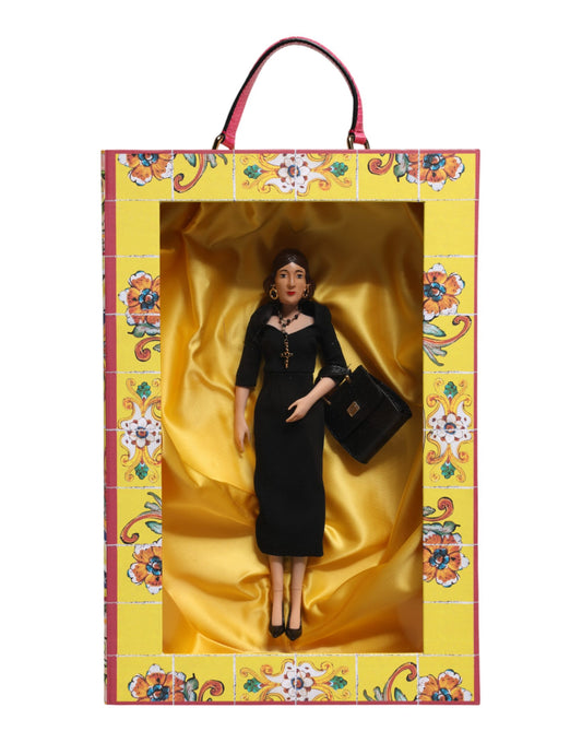 Dolce & Gabbana Black Dress Ceramic Porcelain Fashion Leather Sicily Dolls