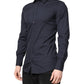 Dolce & Gabbana Dark Blue GOLD Cotton Dress Formal Shirt