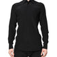 Dolce & Gabbana Black Silk GOLD Long Sleeves Dress Shirt