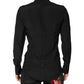 Dolce & Gabbana Black Silk GOLD Long Sleeves Dress Shirt