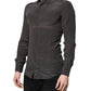 Dolce & Gabbana Dark Gray Silk GOLD Dress Formal Shirt