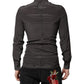 Dolce & Gabbana Dark Gray Silk GOLD Dress Formal Shirt