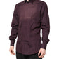 Dolce & Gabbana Burgundy Cotton GOLD Long Sleeves Shirt