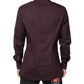 Dolce & Gabbana Burgundy Cotton GOLD Long Sleeves Shirt