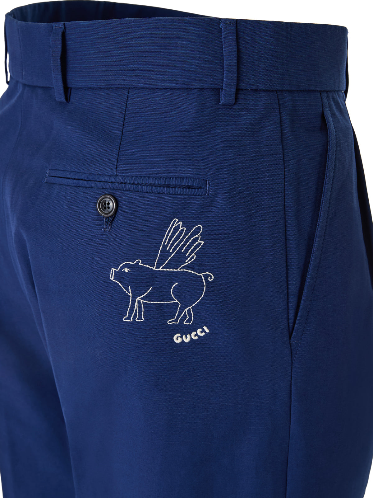 Gucci Blue Classic Cotton Pants