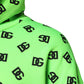 Dolce & Gabbana Green Polyester DGLogo Print Hooded Sweater